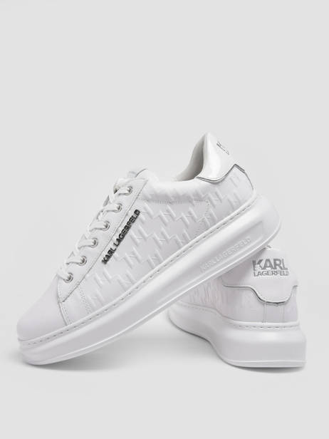 Sneakers Kapri Monogram Uit Leder Karl lagerfeld Wit men KL52549 ander zicht 3