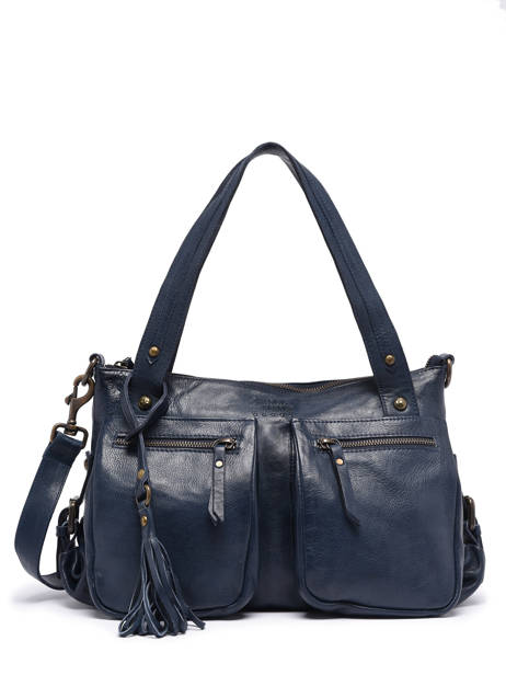 Sac Shopping  Cow Cuir Basilic pepper Bleu cow BCOW37