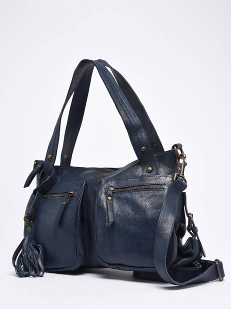 Sac Shopping  Cow Cuir Basilic pepper Bleu cow BCOW37 vue secondaire 2
