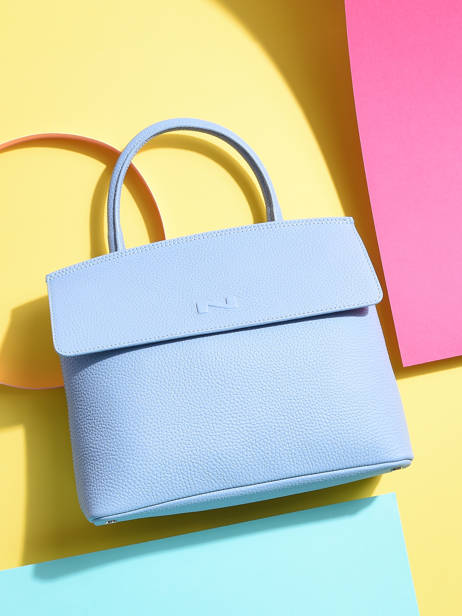 Sac Bandoulire Clarita Cuir Nathan baume Bleu nathan 18