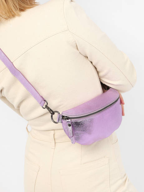 Sac Banane Nine Cuir Milano Rose nine NI19091N vue secondaire 1
