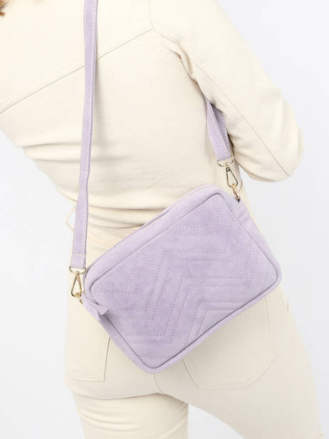 Sac Bandoulière Velvet Aspect Daim Milano Violet velvet VE19111L vue secondaire 1