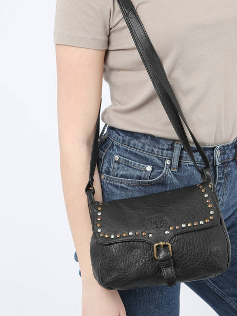 Sac Bandoulière Stone Cuir Basilic pepper Noir stone BSTN18 vue secondaire 1