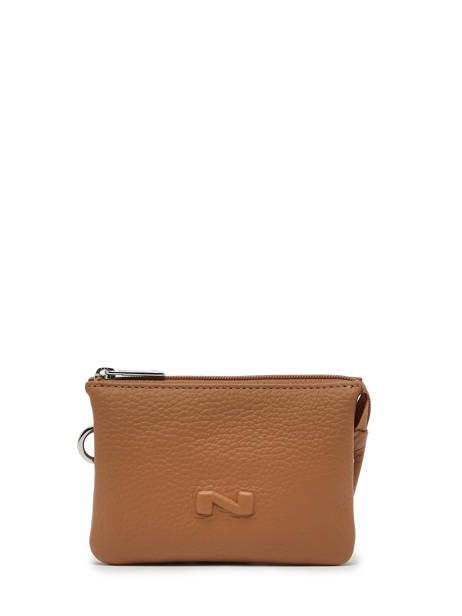 Porte-monnaie 2 Compartiments Cuir Nathan baume Marron original n 302N