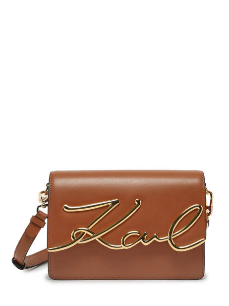 Sac Bandoulière K/signature Cuir Karl lagerfeld Marron k signature 225W3040