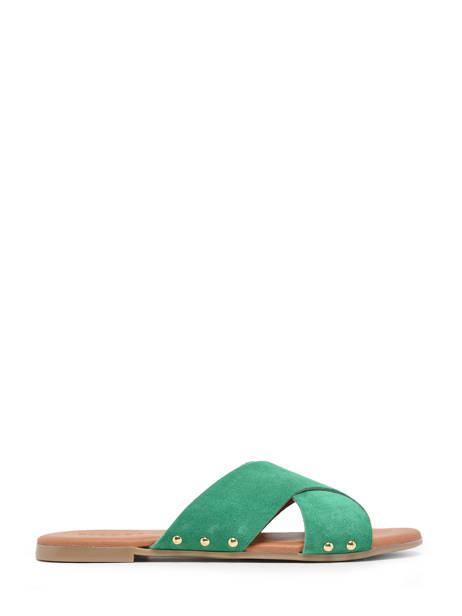 Slippers Vuma Uit Leder Pieces Groen women 77122