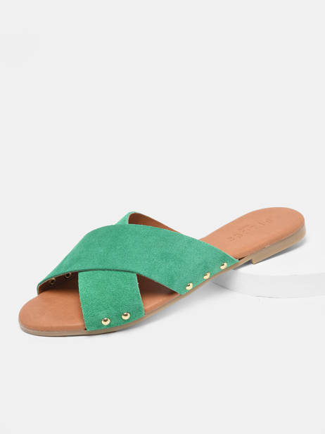 Slippers Vuma Uit Leder Pieces Groen women 77122 ander zicht 1