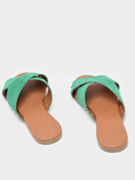 Slippers Vuma Uit Leder Pieces Groen women 77122 ander zicht 3