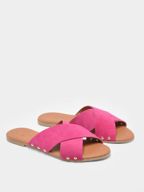 Slippers Vuma Uit Leder Pieces Violet women 77122 ander zicht 2