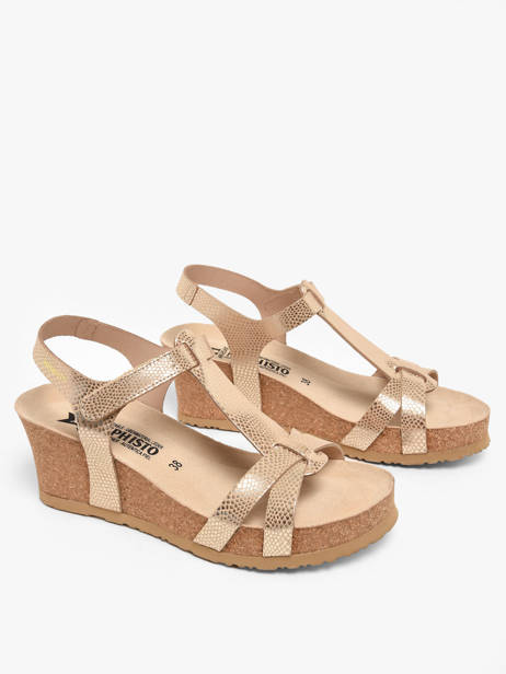 Sandalen Liviane Havana Uit Leder Mephisto Beige women P5141929 ander zicht 2