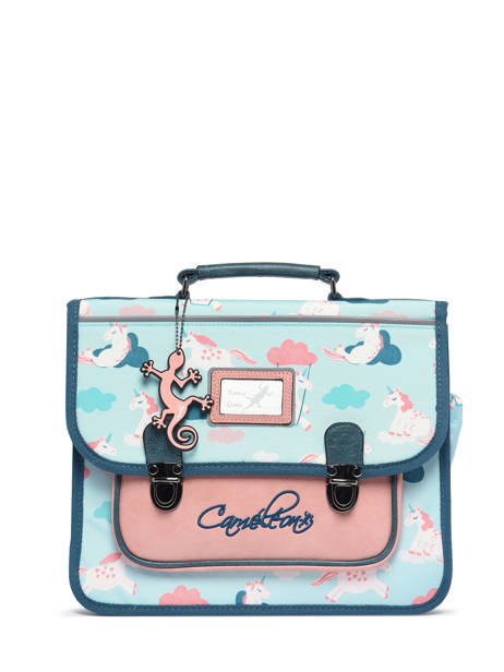 Cartable Enfant 1 Compartiment Cameleon Bleu retro CA32 vue secondaire 1