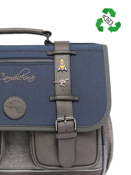 Cartable 2 Compartiments Cameleon Violet vintage pin's CA35 vue secondaire 3