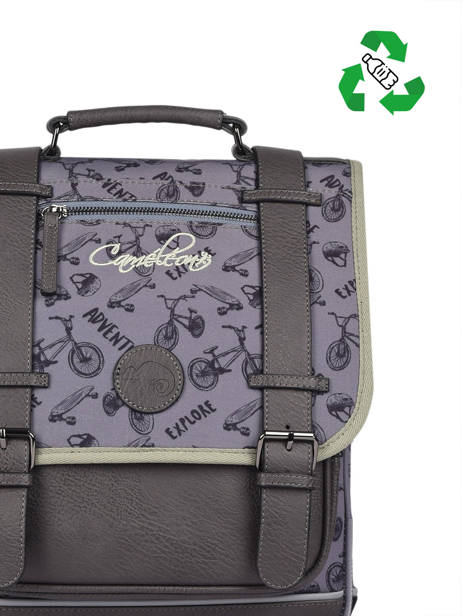 Sac à Dos 2 Compartiments Cameleon Gris vintage urban PBVBSD38 vue secondaire 2